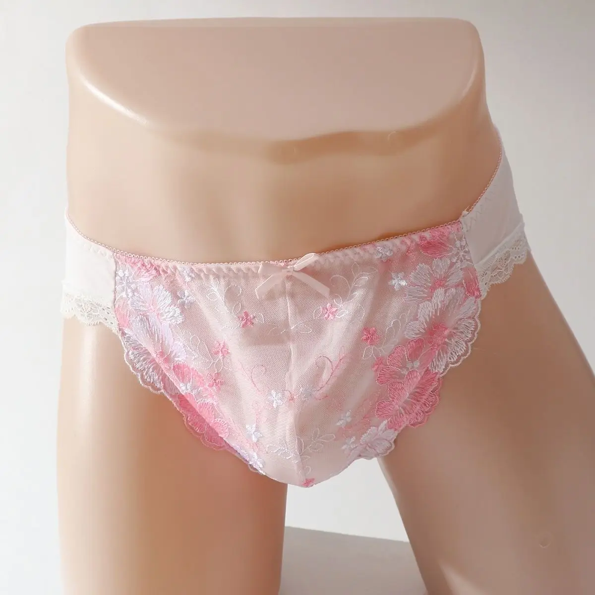 Handmade Man\'s Lace Soft Silky Touch Briefs Live Show Dance Panty DJ Club Sexy Costumes Private Party BF Harajuku