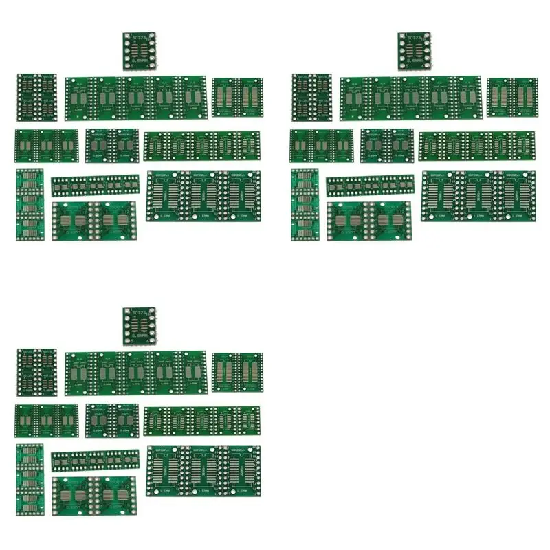 Эффективный набор для монтажа печатных плат (105 шт.): переход SMD на DIP (SOP, MSOP, SSOP, TSSOP, SOT23) с 8, 10, 14, 16, 20, 24, 28 контактами. Переход SMT на DIP.