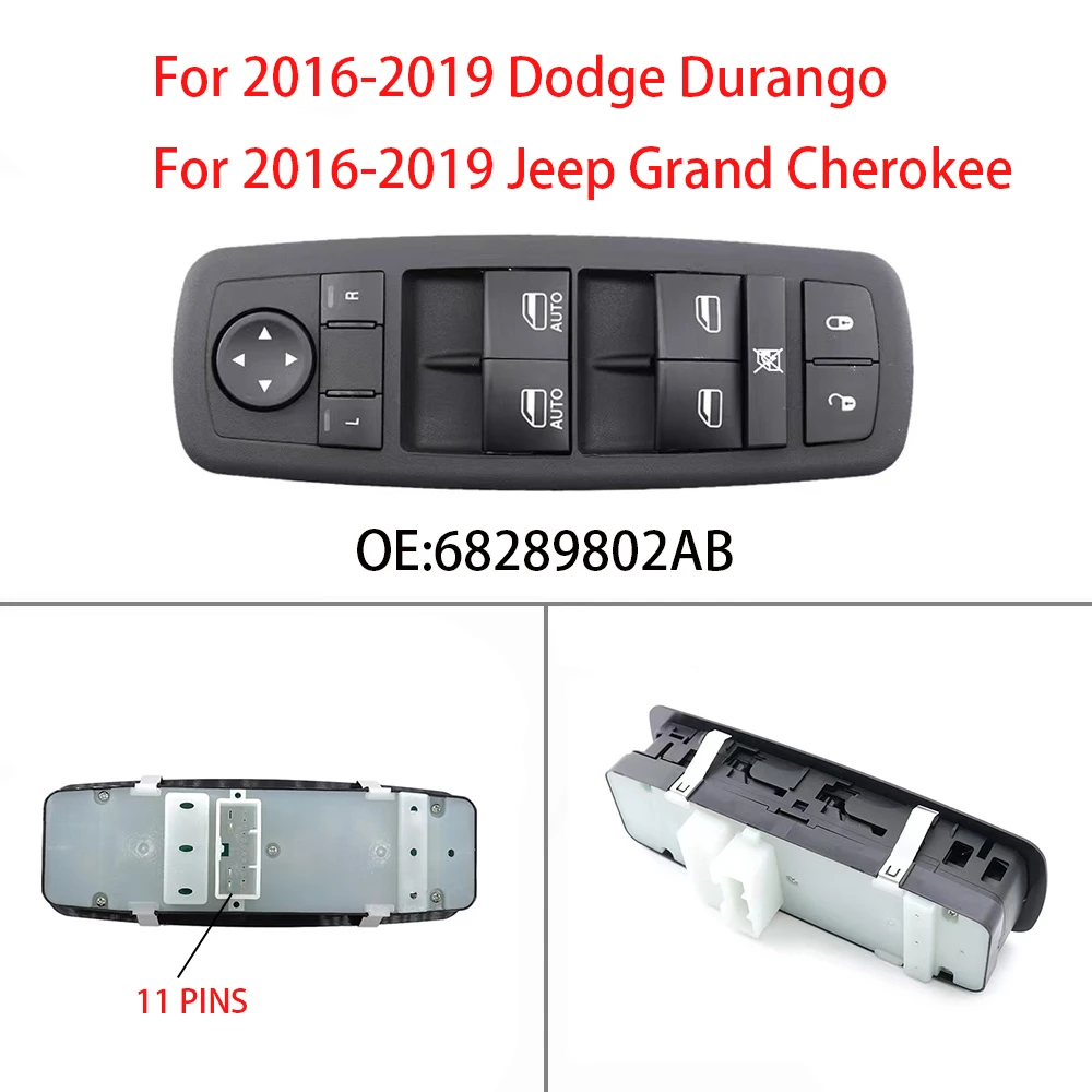 

OE:68289802AB Eletric Master Power Window Outside Mirror Switch Button For Jeep Grand Cherokee Dodge Durango 2016-2019