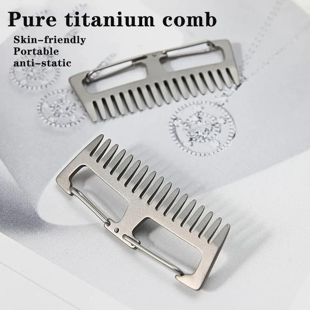 Hair Brush  Practical Titanium Bushcraft Pocket Comb  Durable Titanium Comb