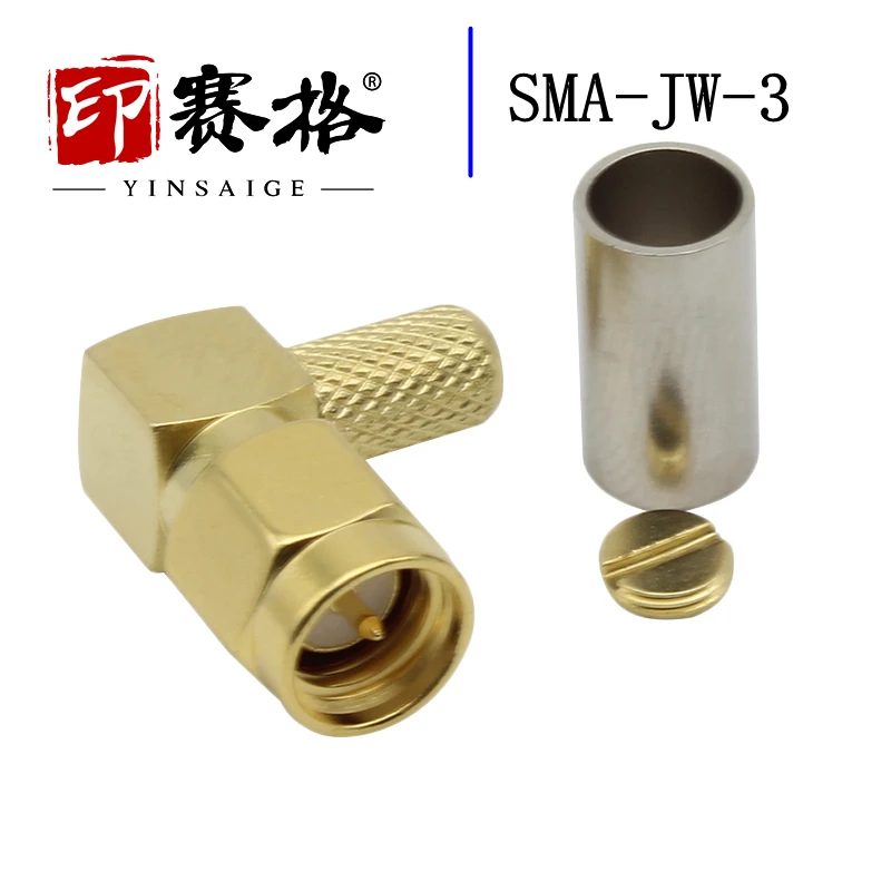 

SMA-JW-3 bent male inner pin can be connected to 50-3 cable RG58 wire crimp sma-JW5 male connector