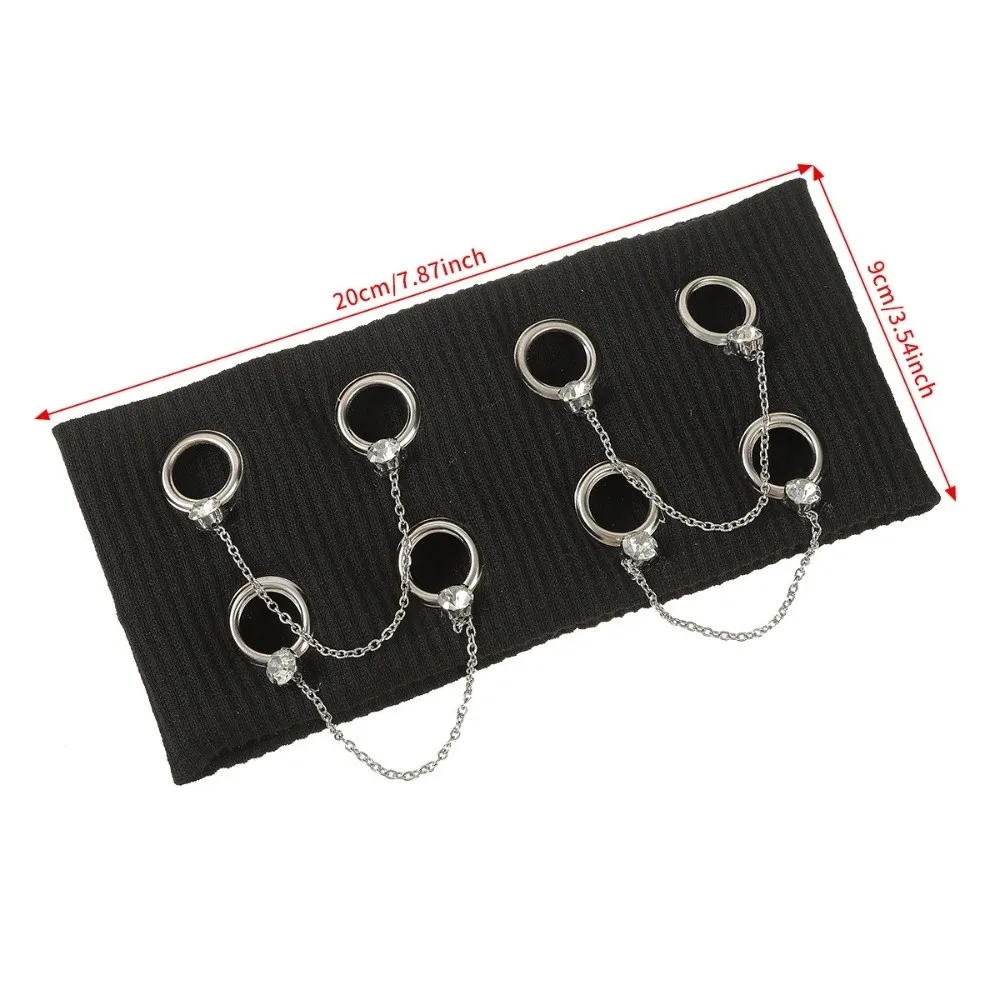 새로운 다목적 펑크 머리띠 높은 탄성 구멍 헤어 스트랩 짠 구멍 디자인 금속 락 머리띠 하이틴 액세서리