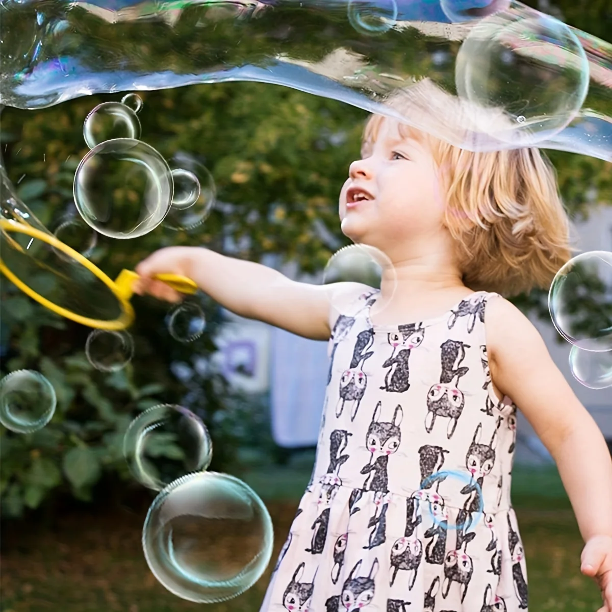 Children Big Bubbles Wand Kit Kids Toys Fancy Bubble Circle Props Parent-child Interaction Props Outdoor Playtime Birthday Party