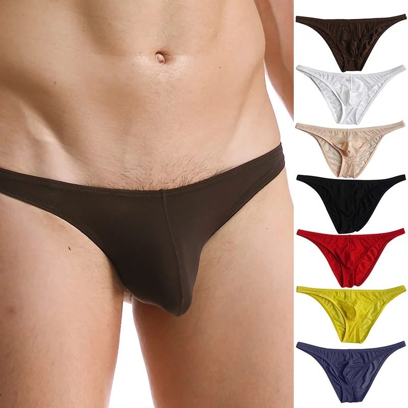 Herren sexy Unterwäsche ultra dünne Slips Low Rise u konvexe atmungsaktive Unterhose weiche Cuecas Masculinas Hombre Höschen Bade bekleidung