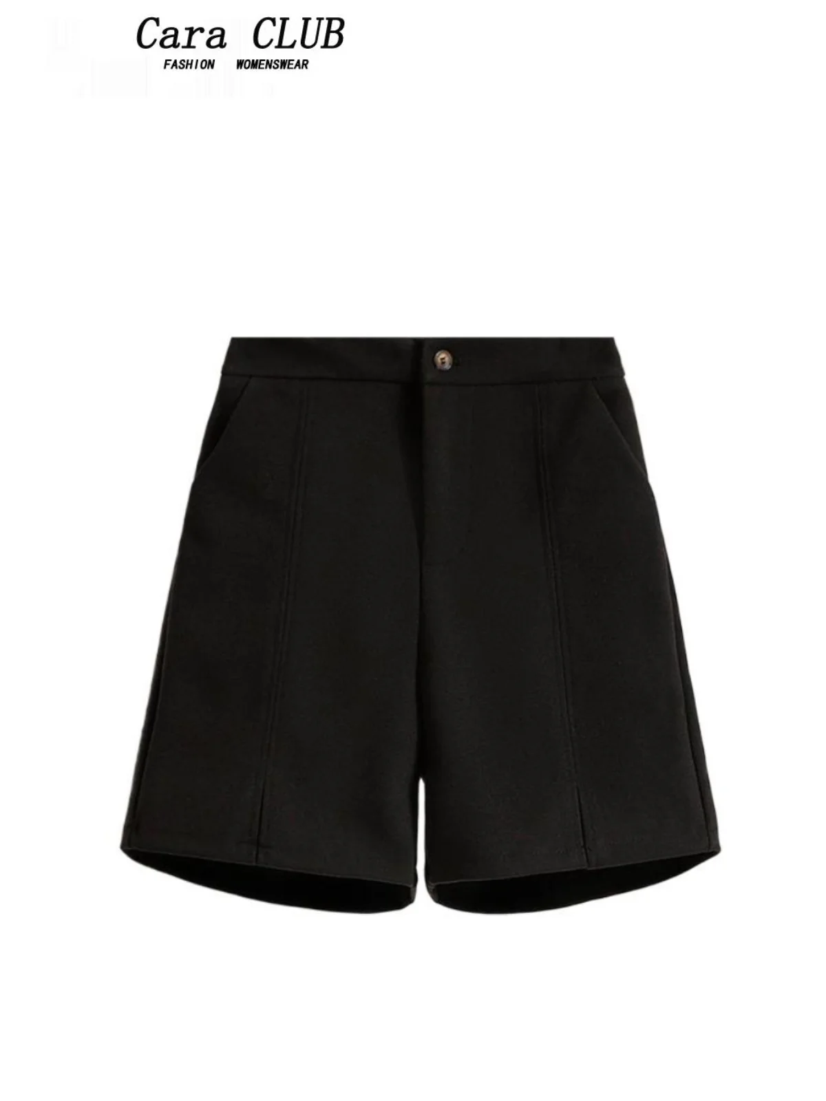 

High Waist Wide Leg Woolen orts for plus Size Women Spring Season Casual Versatile Five-Quarter Length Pants