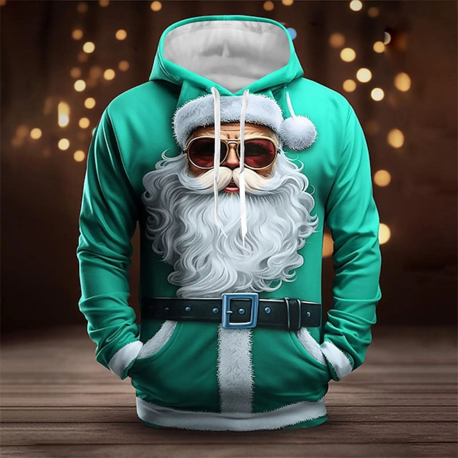 Santa Claus Graphic Hoodies For Men Women Christmas 3D Print Sweatshirt Sport Outdoor Holiday Hoodie Xmas Gift For Kids Clothing