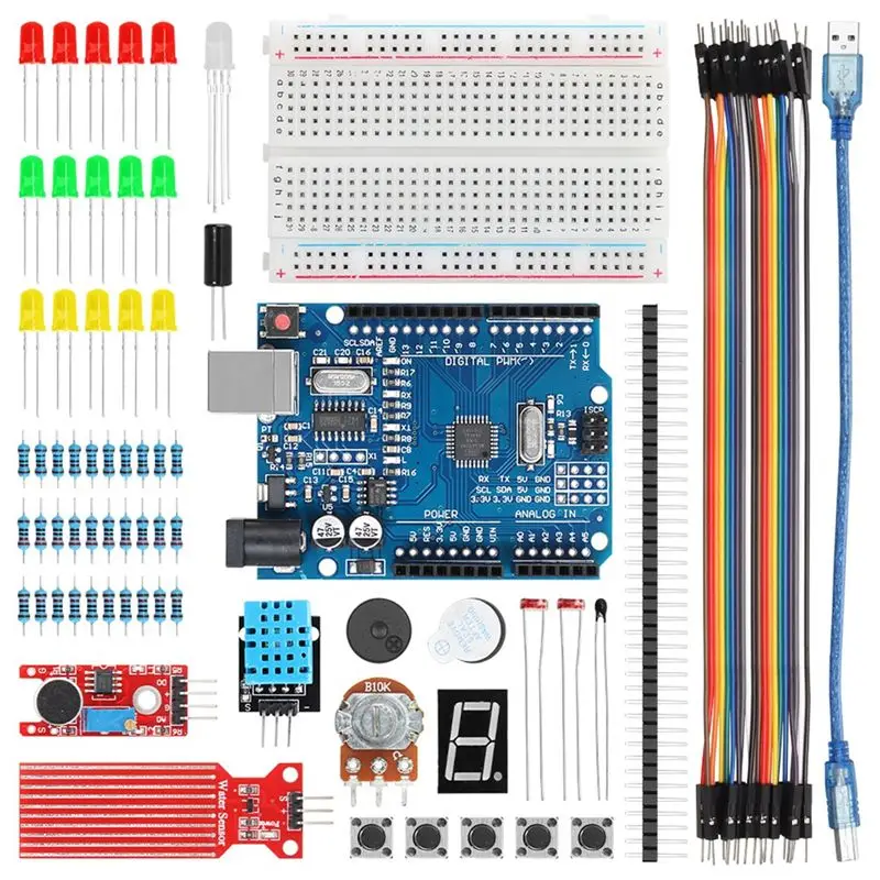 

Новинка! Базовый стартовый набор для программирования Arduino R3, DIY-набор для электроники, обучающий комплект с предварительно написанными программами и инструкциями, долговечный.