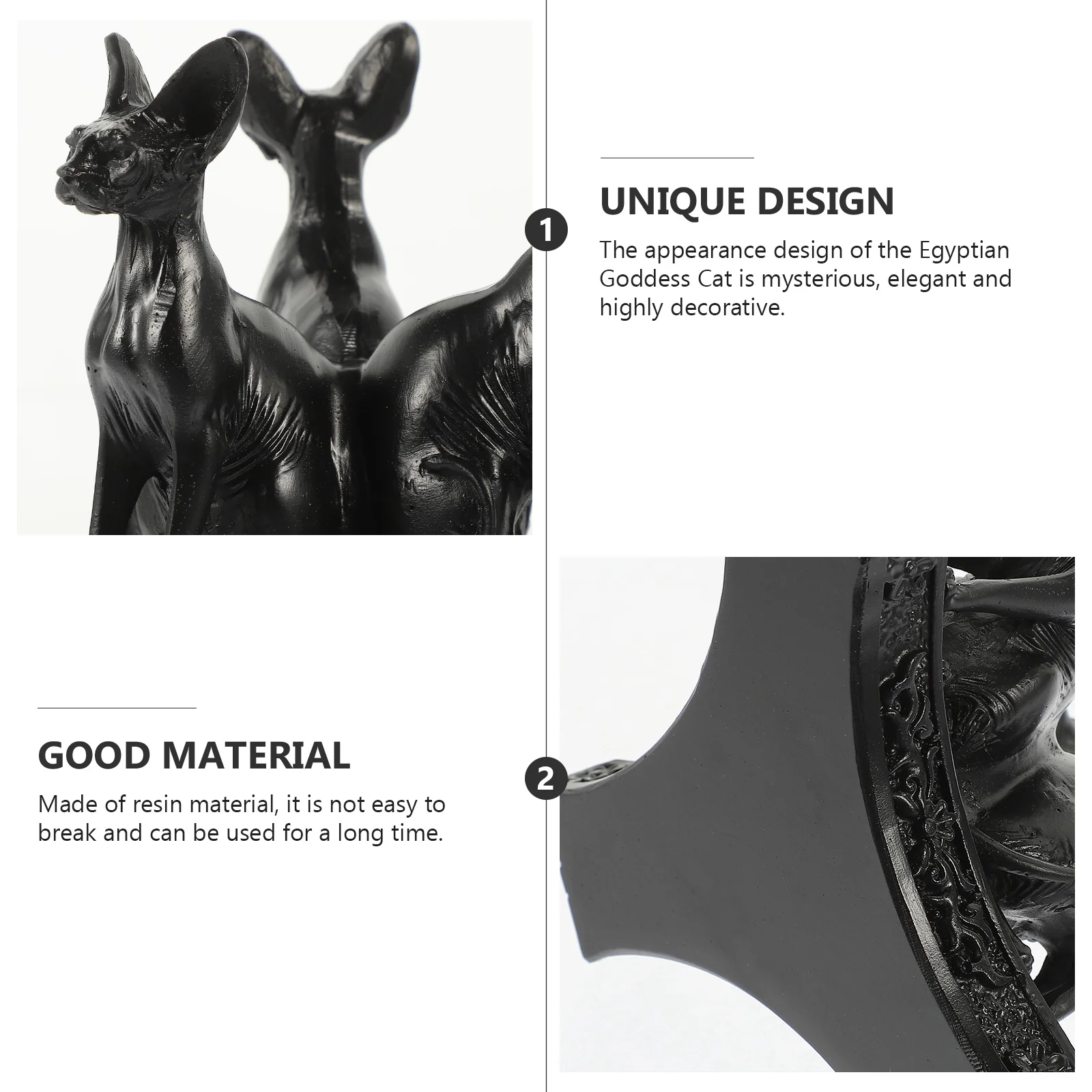 

Resin Cat Statue Crystal Ball Display Stand for Home Office Bar Decor Resin Cat