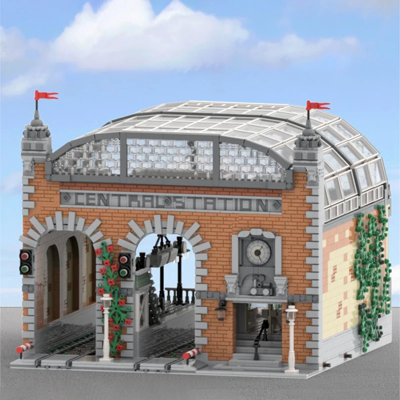 

NEW 4739PCS City Hot Selling Street View Moc Modular old fashioned Central Station model DIY creative ideas ChildToy Gift Blocks