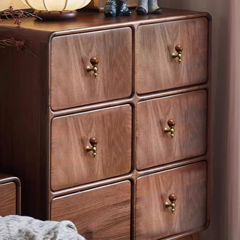 yesBrass Furniture Antique Style Cabinet Vintage Walnut Drawer Wardrobe Door Light Luxury Shoe Cabinet Hardware Single Hole Hand