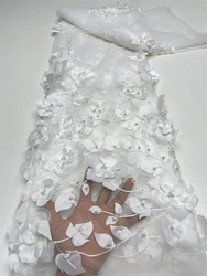 Luxury Elegant Handmade Embroidery Tulle Beaded Lace 2024 High Quality African Sequins Lace Fabric For Wedding Sewing XT1355