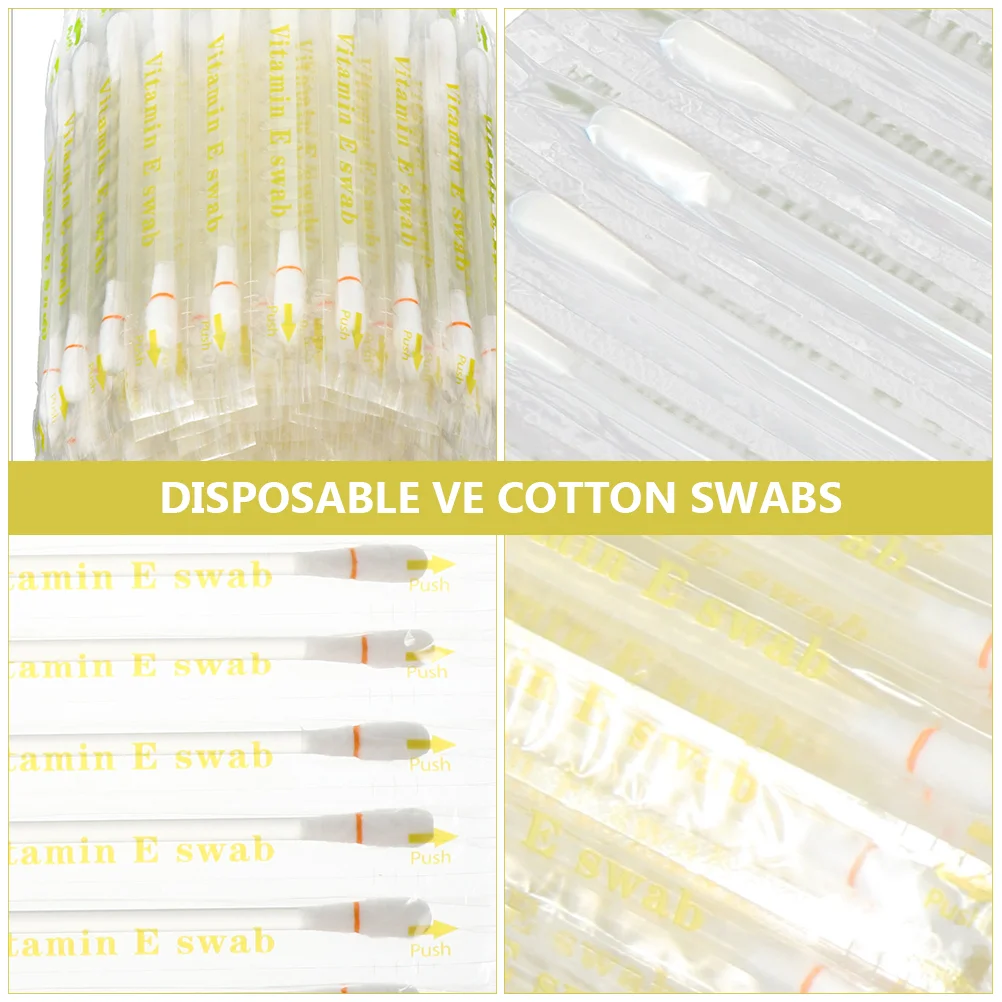 120pcs/lot Disposable Dental Cotton Swabs Vitamin E Oral Swab Vitamin E Swabs Teeth Whitening Swabs Stick Lip Vitamin E Swab