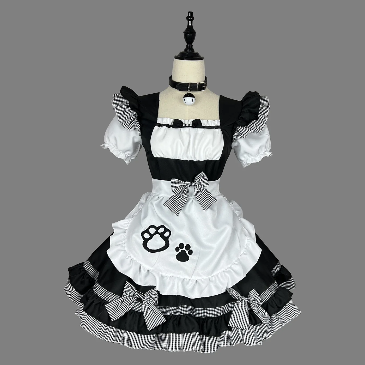 Cute Maid Cosplay Costumes Lolita Cat Girl Plus Size Apron Maid Outfits Anime Black White Cute Girl Party Princess Dress