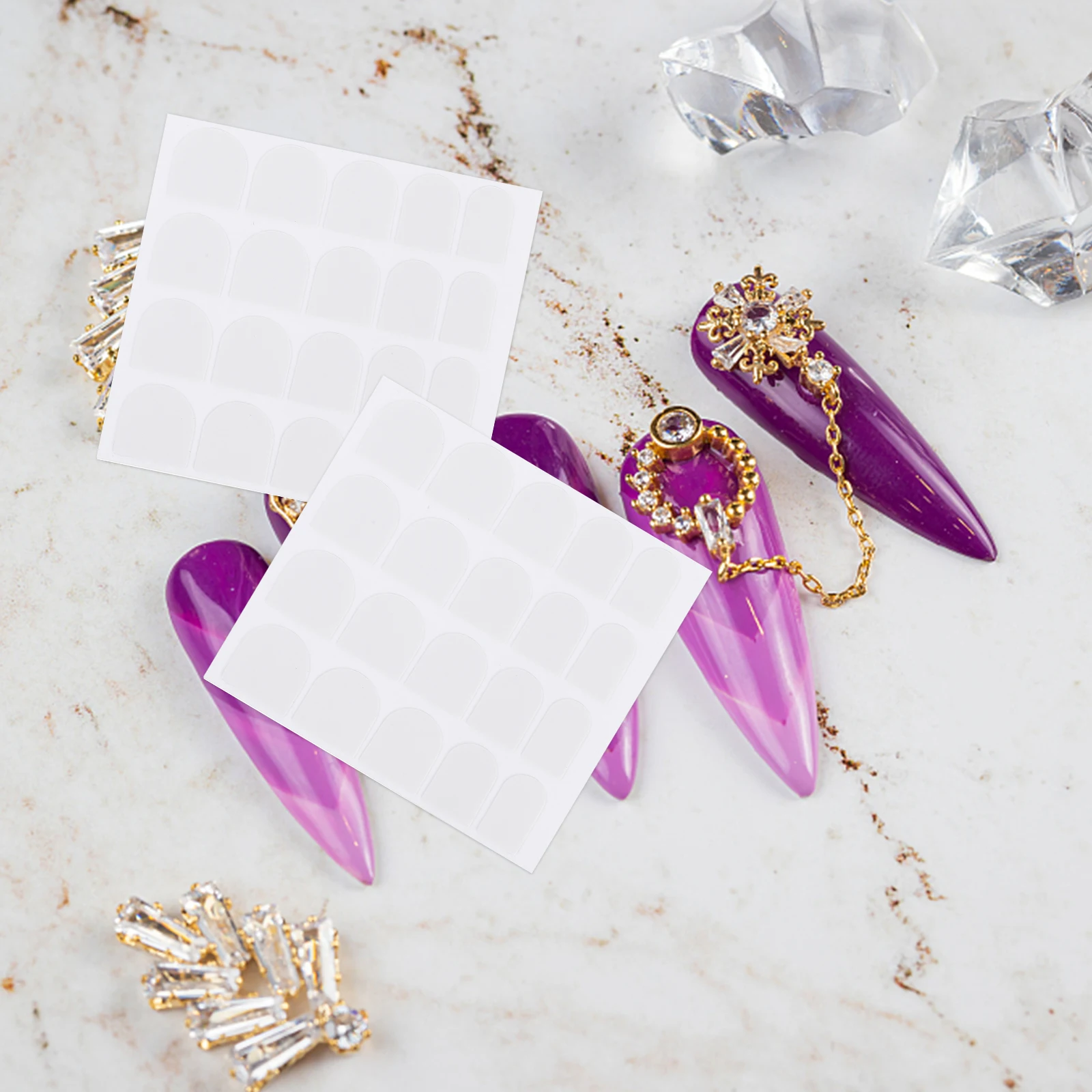 

50Pcs Nail Sticking Tape Small Lightweight Double-Sided Tapes Easy Carry Manicure Display Nail Art Tape Double-Sided Tapes