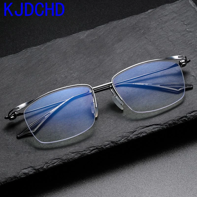 

Pure Titanium Glasses Frame Men 2023 New Square Prescription Myopia glasses Eyeglasses frames Half Optical Eyewear Spectacles