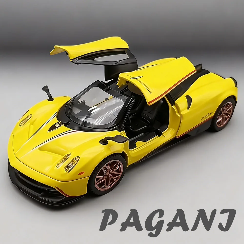 Pagani Huayra Dinastia BC, modelos de coches deportivos de aleación, juguetes fundidos, puertas, sonido abierto, luz, vehículos extraíbles, regalos para niños, 1:32