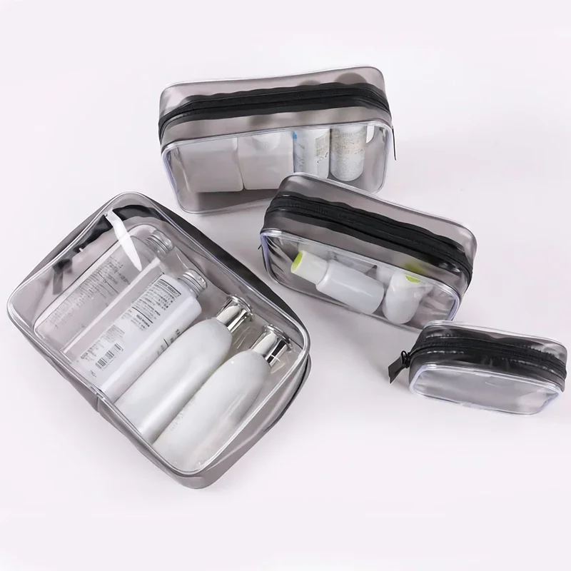 1PCS Transparent Cosmetic Bag PVC Women Clear Makeup Bags Beauty Case Travel Make Up Organizer Storage Bath Toiletry Wash Bag