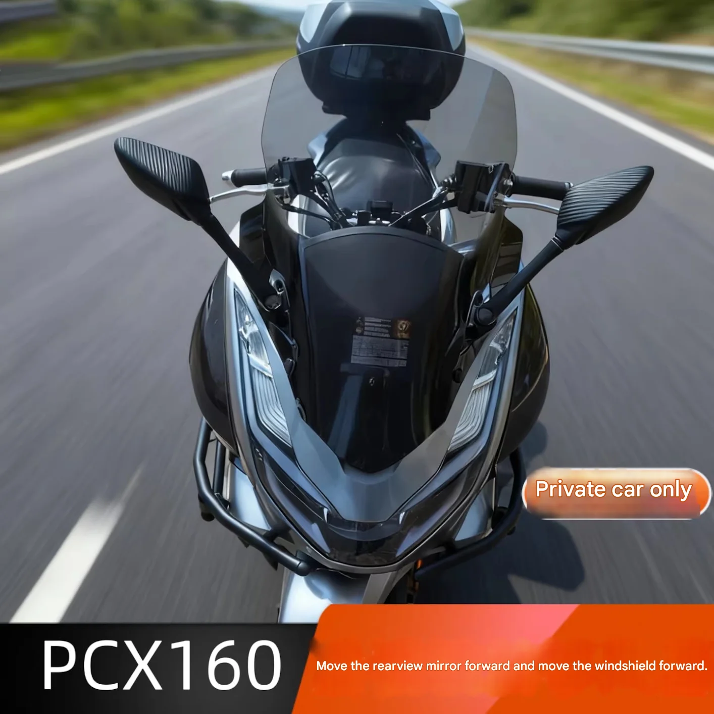 For Honda PCX160 2025 Modified Windshield Mirror Relocation Kit Extension Bar for Enhanced Visibility And Reduced Wind Noise