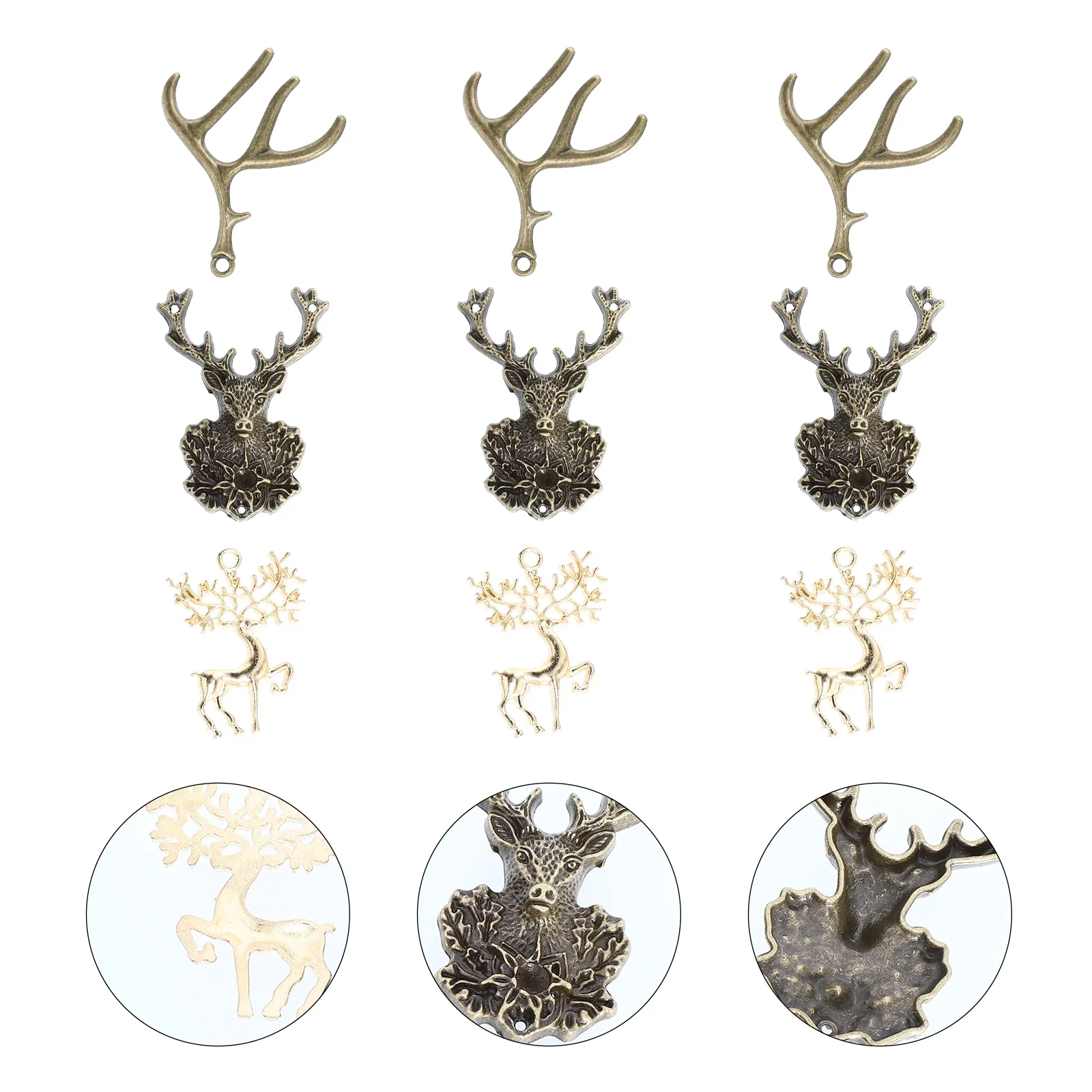 

9Pcs Vintage Antlers Antler Charm Necklace Charms Pendant for Jewelry Bracelet DIY Accessories Modeling Design Charm