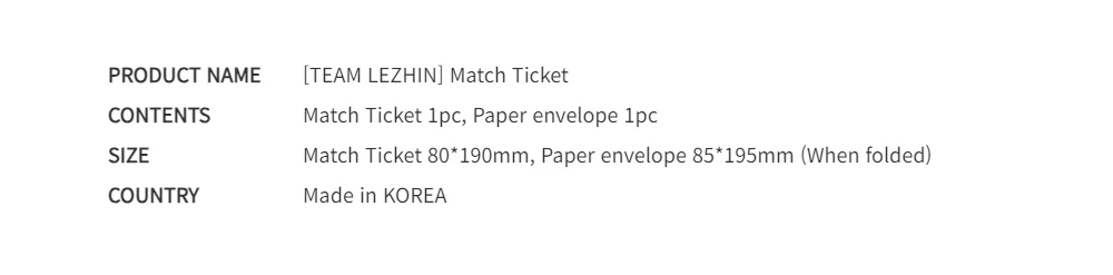 [TEAM LEZHIN] Match Ticket ver.1(random 1pc ) lezhin offical merchandise pre order