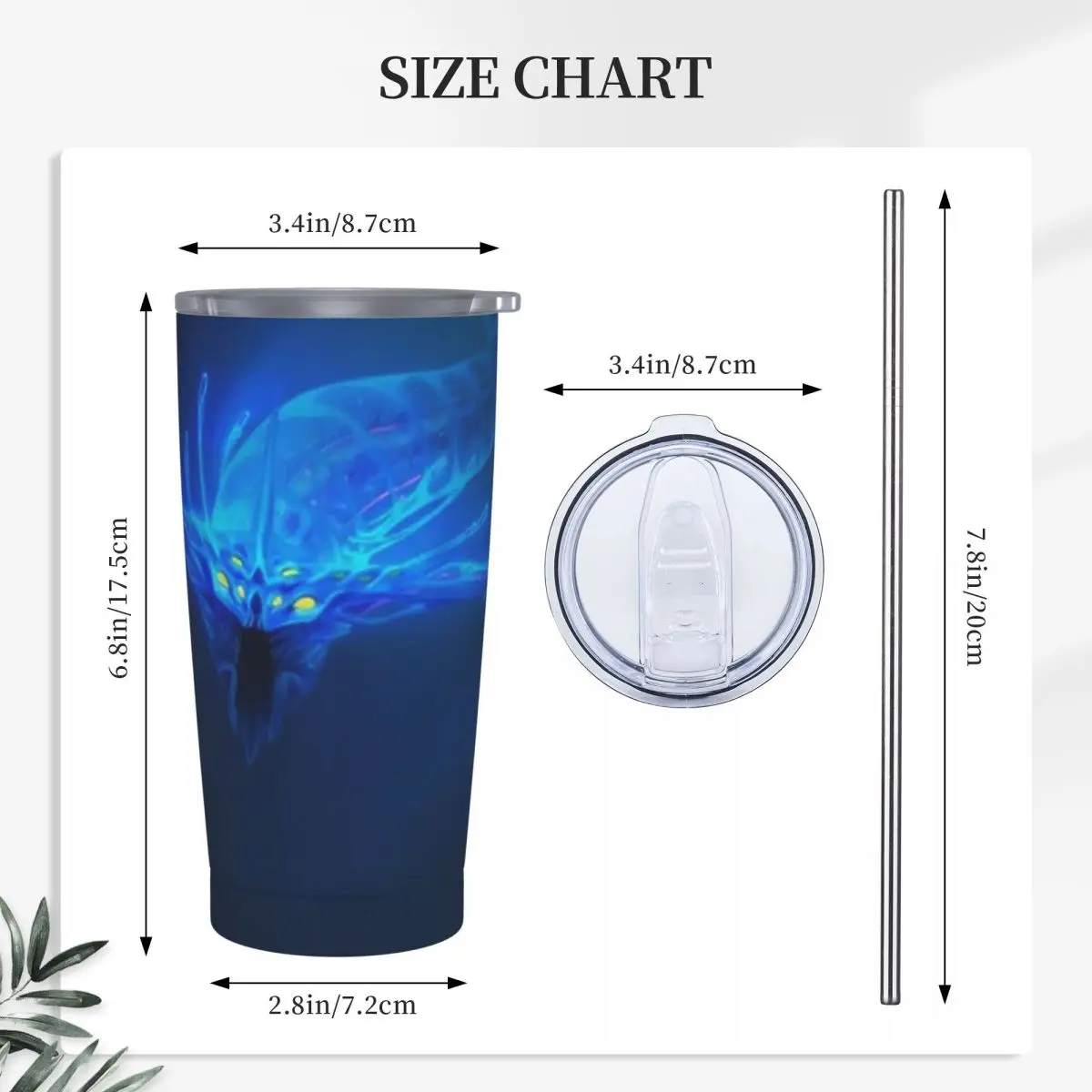 Subnautica- Ghost Leviathan Poster Stainless Steel Tumbler Vacuum Insulated Mugs Thermal Cold Cup Straw With Lid 20oz