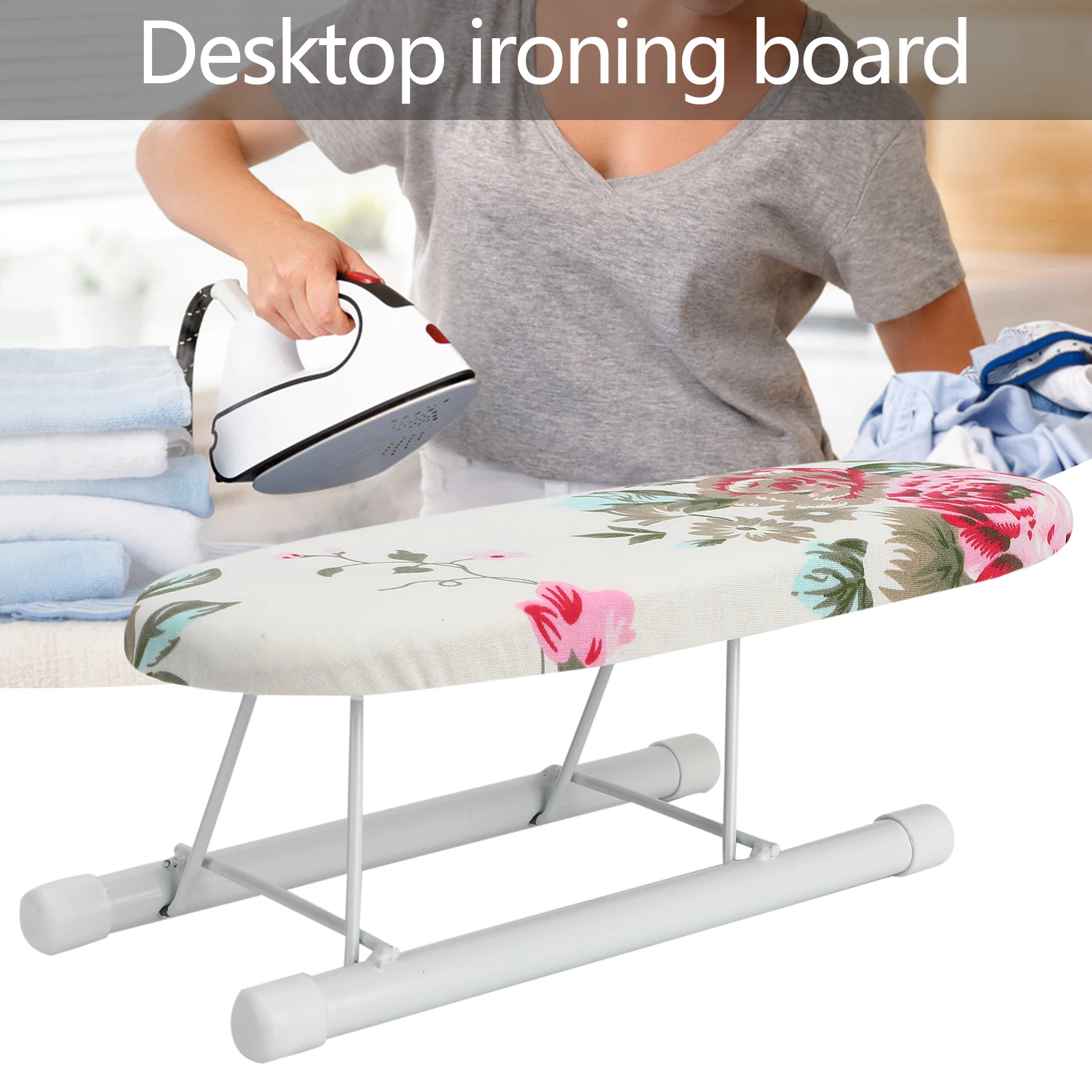 

Portable Mini Ironing Board Rack Metal Folding Steel Table Top Ironing Board for Travel Ironing Sleeve Cuff Neckline Collar