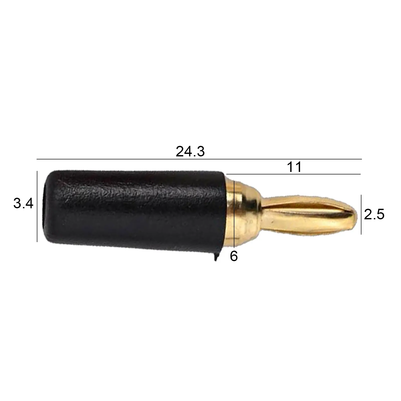 Set of 10 2 5MM Gold Plated Banana Pins with Plastic Insulated Shell Suitable for 2MM Wire and Oxidation Resistant