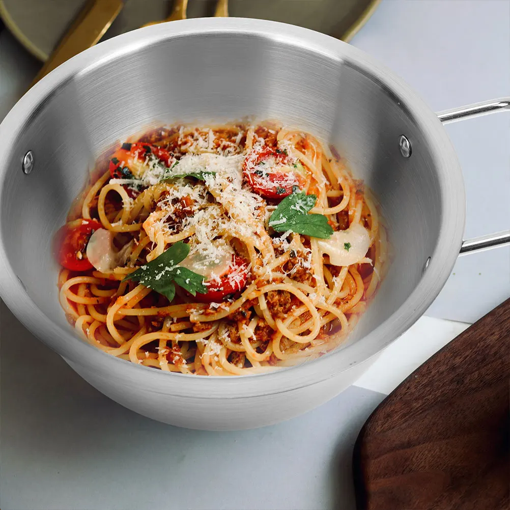 

Stainless Steel Soup With Lid Korean Ramen Noodle Pot Fast Heating Dual Handle Non-Slip Heat Insulated Cooking Pot For