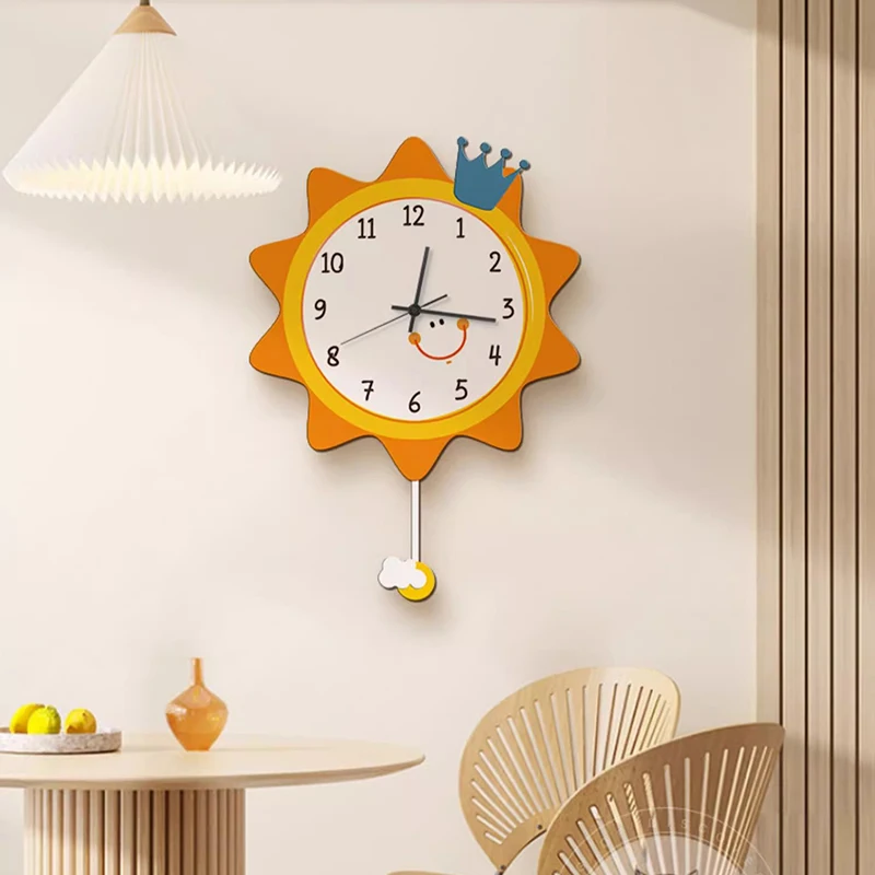 

Design Night Light Wall Clock Flowers Cute Kitchen Room Wall Clock Kawaii Luminous With Pendulum Reloj De Pared Room Decorarion