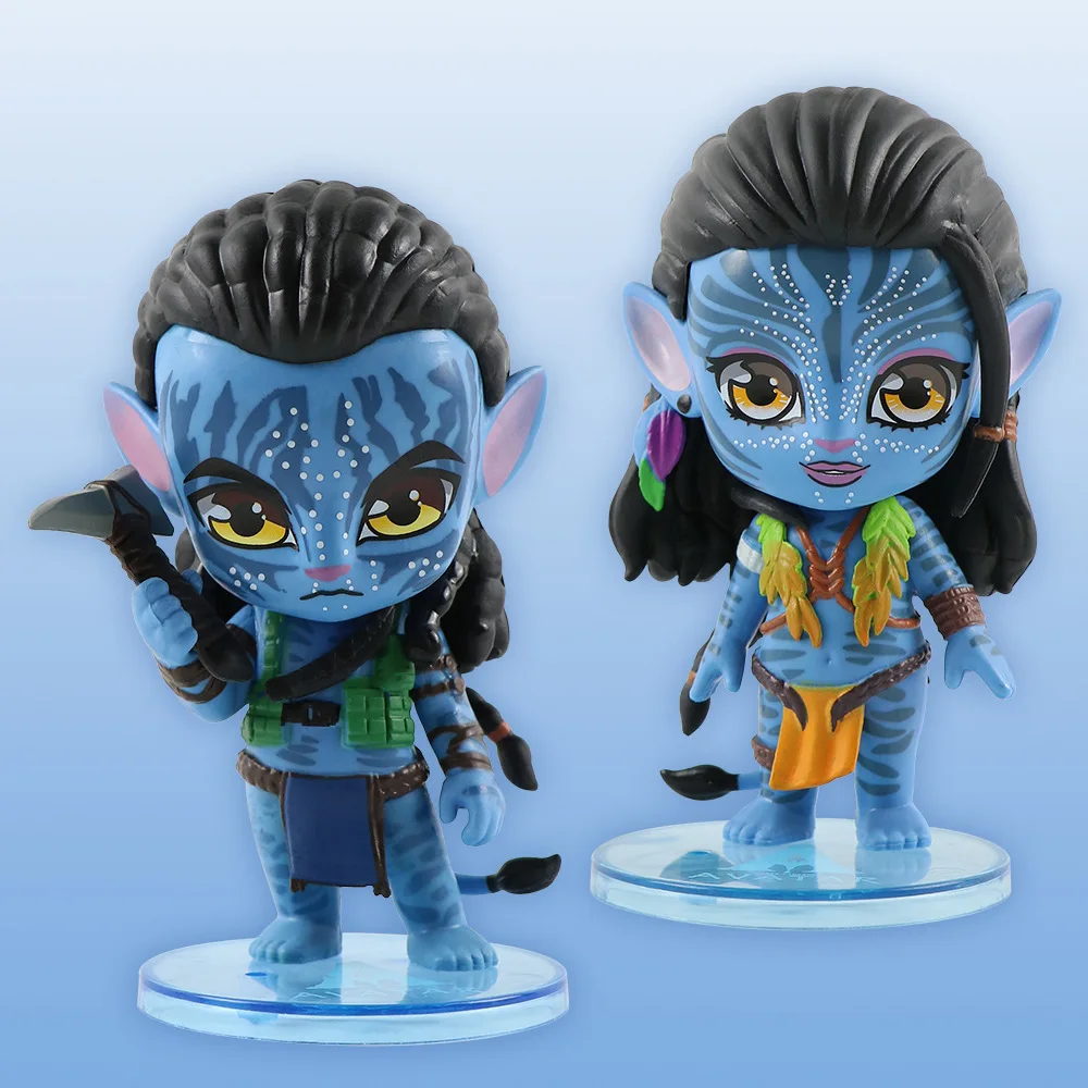 Movie Avatar 2 Zoe Saldana & NeytiriStan 11.5cm PVC Action Figures Q Version Avatar Water Path Car Center Console Decor kid gift