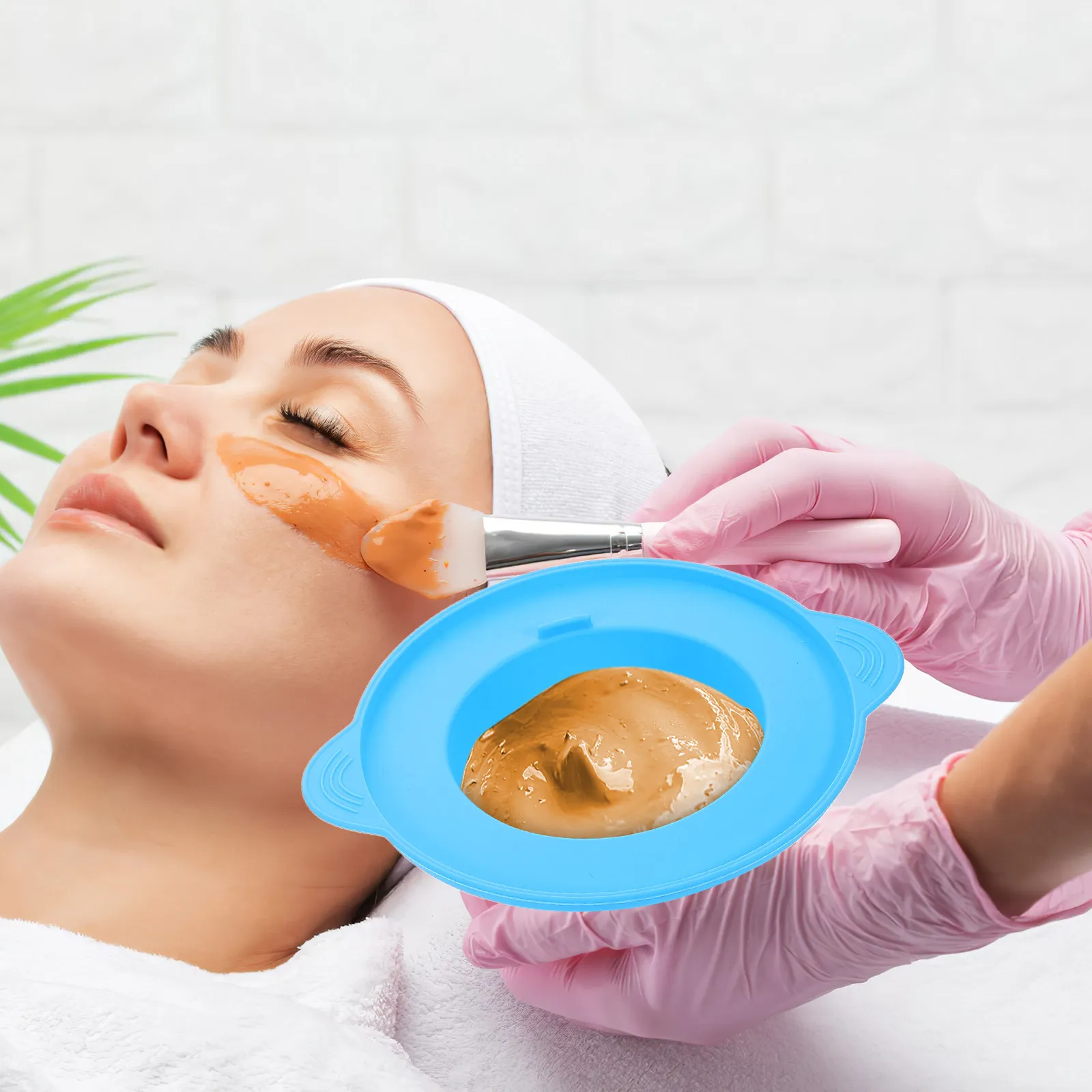 

1Set Silicone Facial Mask Mixing Bowl Set 500Ml DIY Beauty Accessories Mask Stirring Rods for Home Spa Facial Supplies