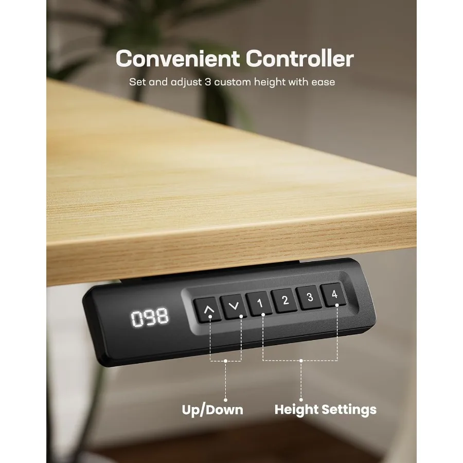 مكتب قائم كهربائي بارتفاع قابل للتعديل للمكتب المنزلي مقاس 55 × 24 بوصة مكتب كمبيوتر مع لمسة نهائية من خشب القيقب مثالية لـ #5