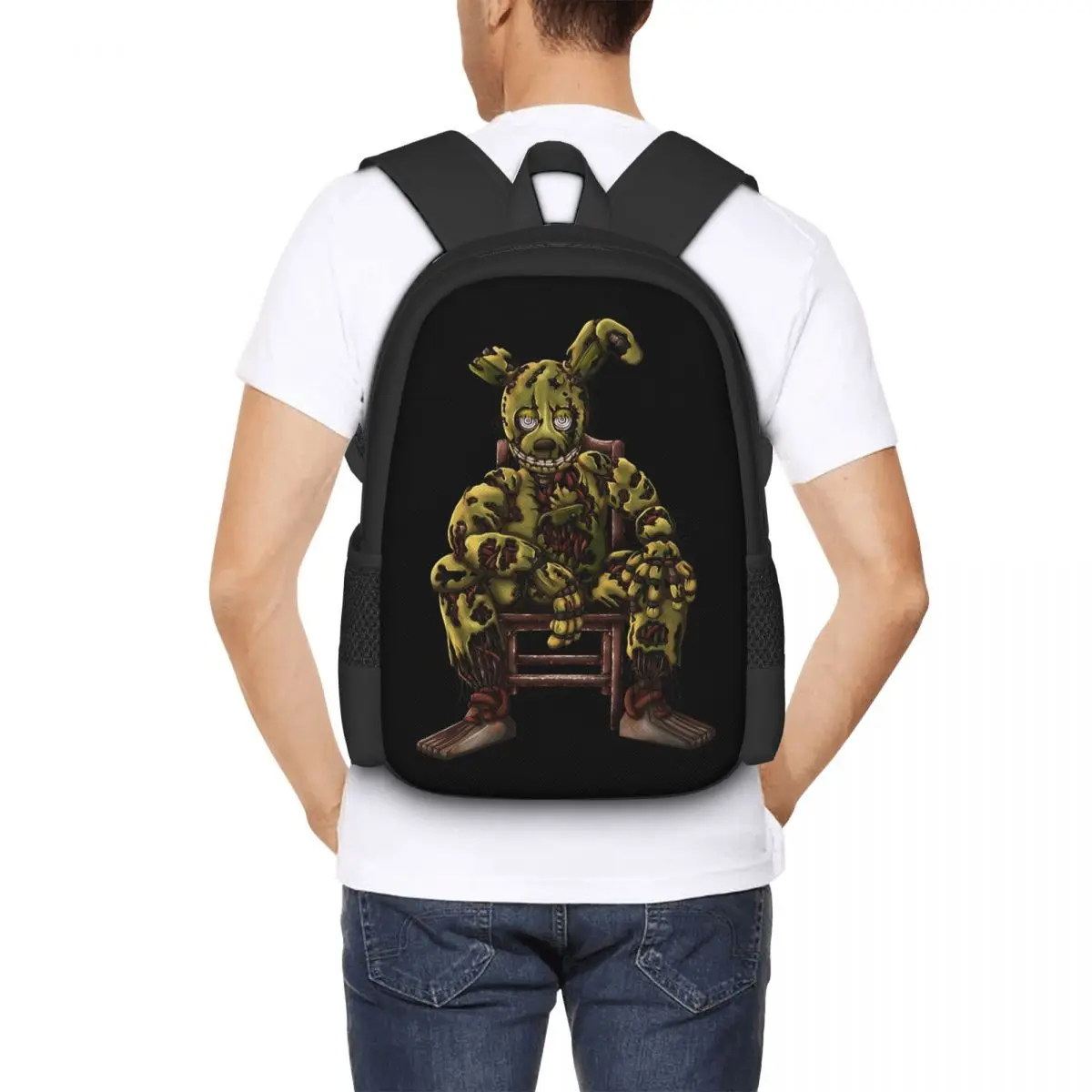 

Springtrap Sat In Chair Student Backpack School Bag Hiking Travel Daypack for Boys Girls Fashion Bookbag Shoulder Bags