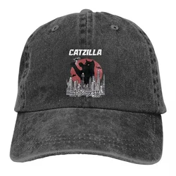 Heavy Mental Cat Meme Multicolor Hat Peaked Men's Women's Cowboy Cap Catzilla Baseball Caps Personalized Visor Protect Hats