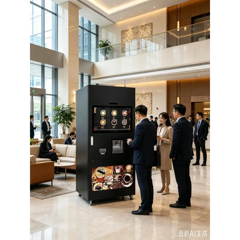 Commercial Fully Automatic Espresso Coffee Vending Machine Galvanized Steel Tempered Glass 150-200 PCS Capacity 3500W Power