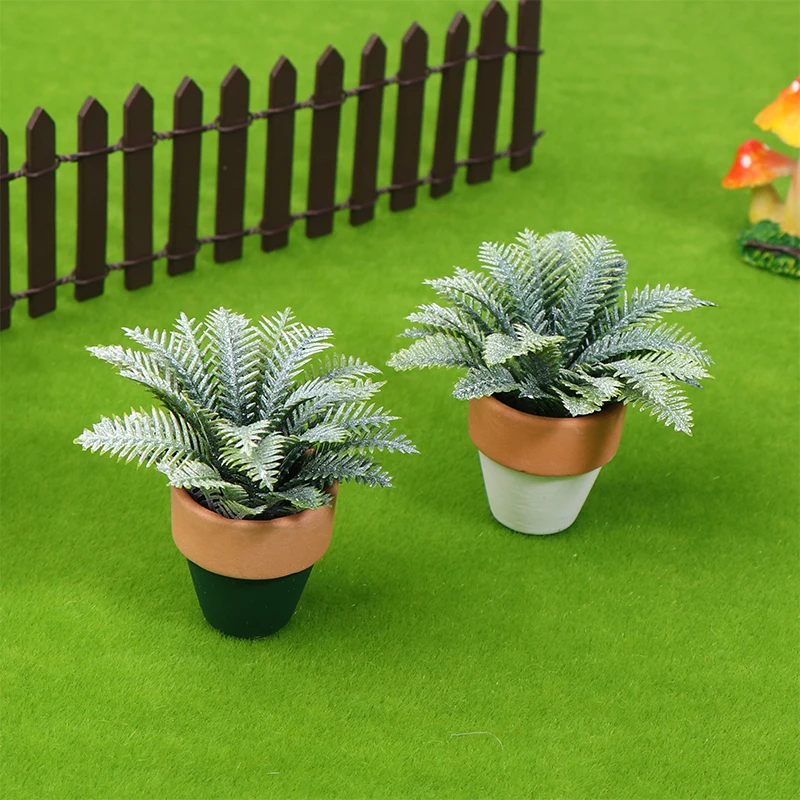 1/12 Dollhouse Miniature Green Plant Tree Potted Model Dollhouse Home Decoration Dolls House Home Micro Garden Ornaments