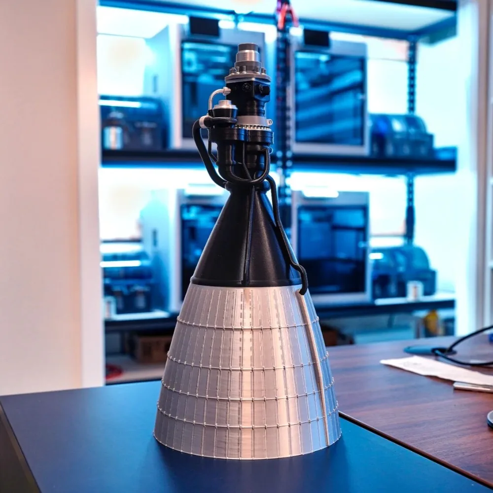 Rocket Engine Model Kit 3D Printed Model Simple Assembly 1:10 Scale Aerospace Engine Building Kits Toy Creative Ornament