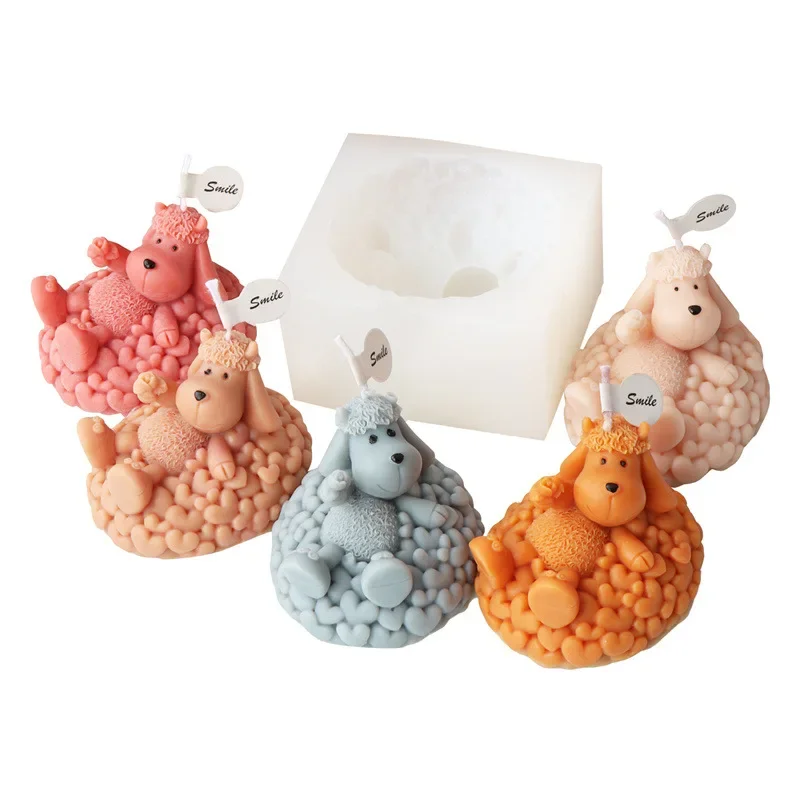 3D Love Lamb Silicone Candle Mold Handmade DIY Cartoon Little Sheep Scented Candle Plaster Decorative Ornaments