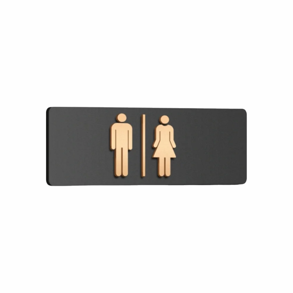 Creative Black&Gold WC Direction Sign Left and Right Prompt Sign Bathroom Sign Men and Women Acrylic Public Toilet Sign Bathroom