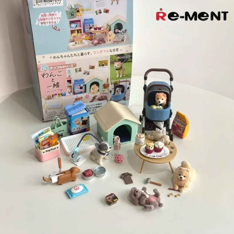 Caja ciega genuina Re-Ment A Wonderful Life para perros de compañía, juguetes Kawaii, adornos de modelos coleccionables, regalo de Navidad