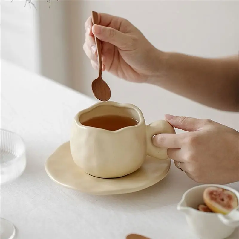 

LLCS-Coffee Cup 330Ml With Sauce, Breakfast Milk Oat Cup, Officical Water Cup, Khaki Color Modern Design Cup