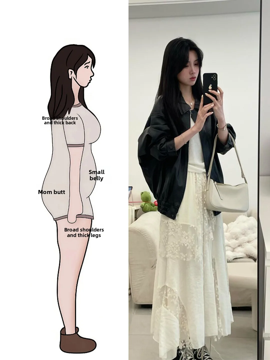 

Spring Faion Set Women's plus Size Leather Jaet Skirt f-length Korean Sle Unique Sli Two-piece Ensemble