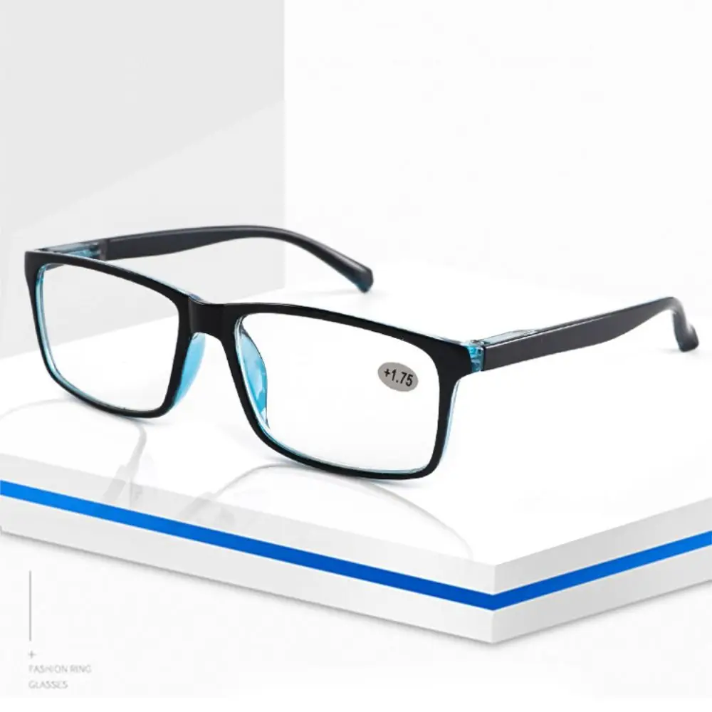 

Portable PC Reading Glasses Black Blue Square Frame Anti Blue Light Eyeglasses Decorative Glasses Frame Glasses Readers