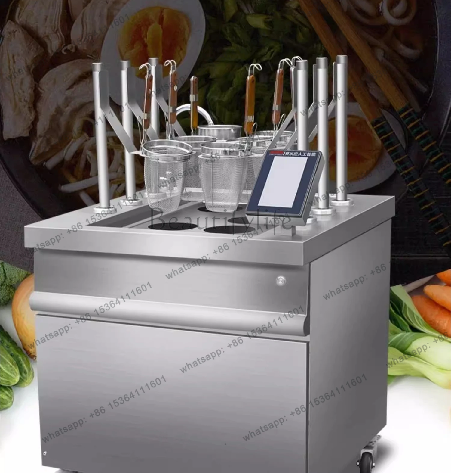 electric heating lifting multi-function intelligent noodle cooking machine commercial with insulation furnace