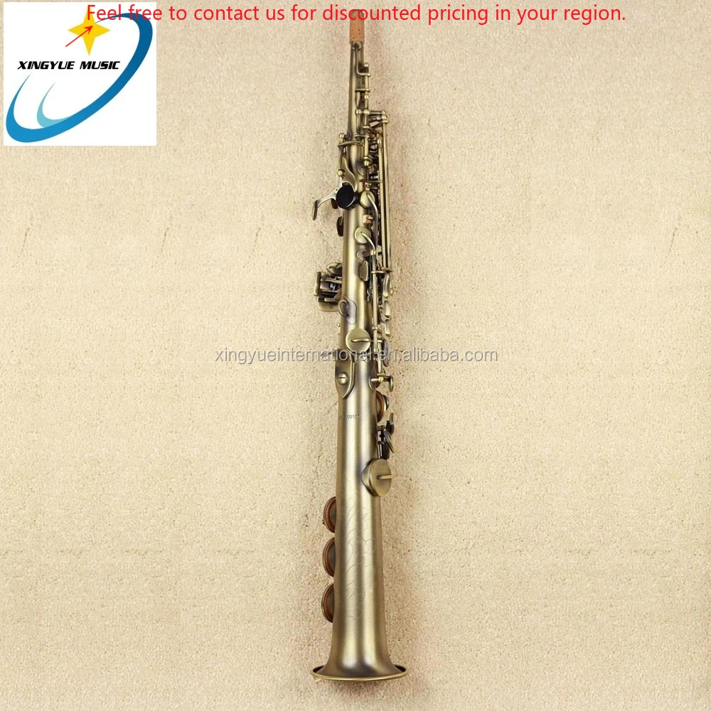 Bb Soprano Saxophone Yellow Brass Body Bakelite Mouthpiece Cheap Price