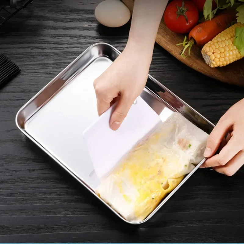 Rectangular Nonstick Pan Stainless Steel Cookie Cooking Sheet Baking Tray Steamed Sausage Dishes Fruit Grill Fish Plate Bakeware