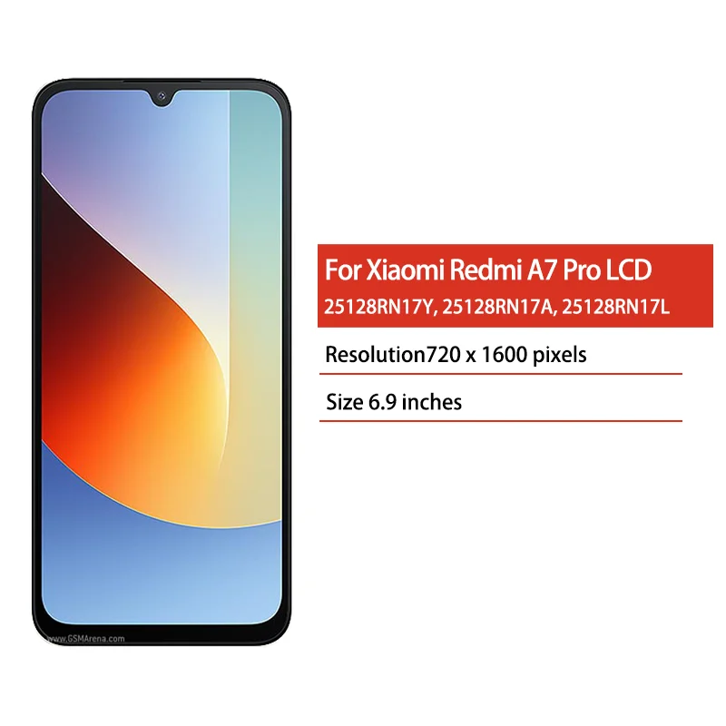 6.9“ IPS LCD do Xiaomi Redmi A7 Pro 4G 25128RN17Y, 25128RN17A Wyświetlacz z ekranem dotykowym i digitizerem do Redmi A7Pro 5G — zdjęcie produktu 2