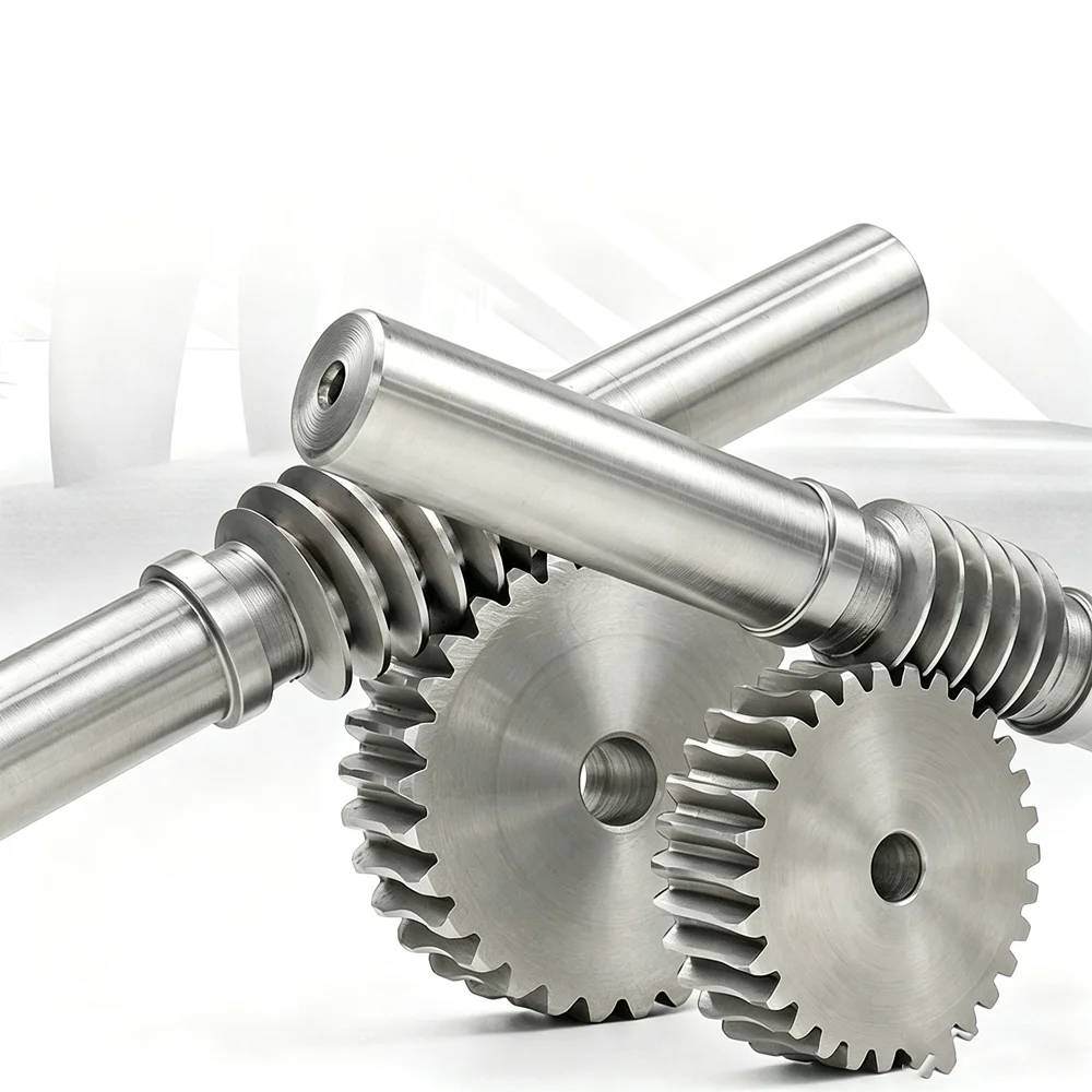 1Set 1.5M15/20/25/30/35-80T 45# Steel Worm Gear Wheel Or Worm Rod 1.5 Modulus Bore 6/8/10mm Worm Gear Round Bore & Keyway Bore