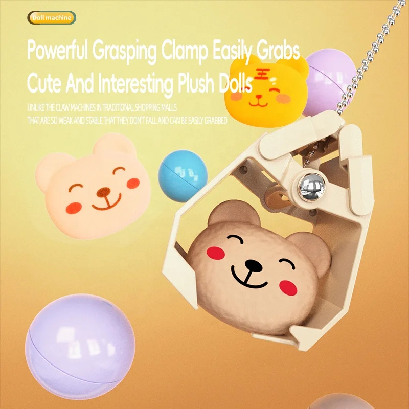 STLF Kids Mini  Doll Catching Machine Mini Grabbing Twisted  and Candy Machine Small Home Coin-operated Toy Boy and