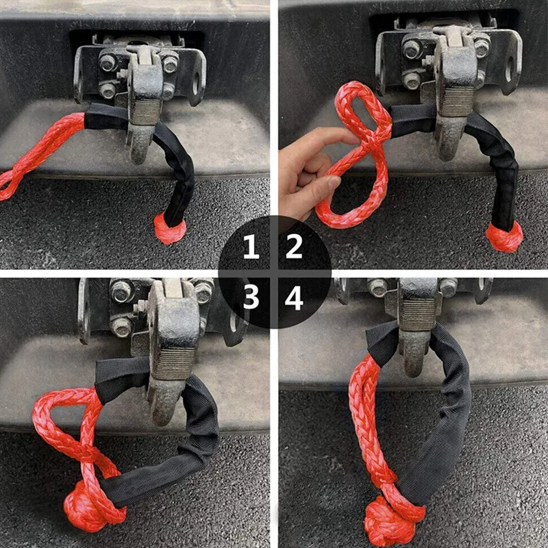 حلقة استعادة انتزاع ونش صناعي ، حبل انتزاع تكبل ناعم ، ملحقات ل UTV ، ATV ، SUV ، شاحنة
